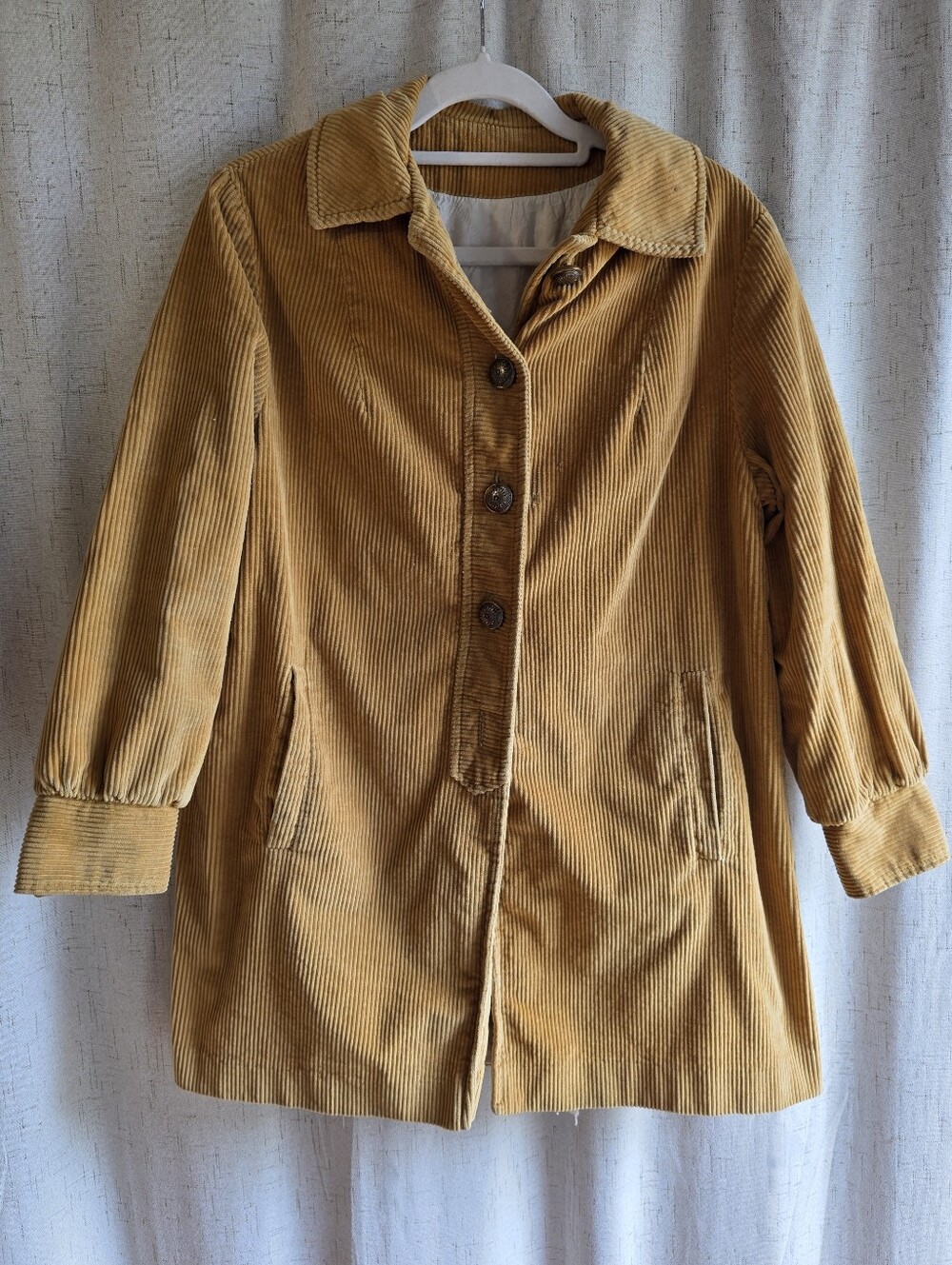 Sears Jr Bazaar True Vintage 60s Mustard Corduroy Button-Front Blazer S